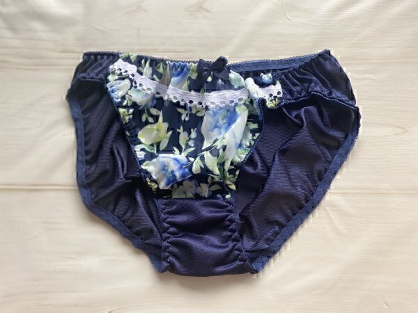 エレガント レース ショーツ ★137 ネイビー 前リボン ゴージャス ショーツ Mサイズ拍卖