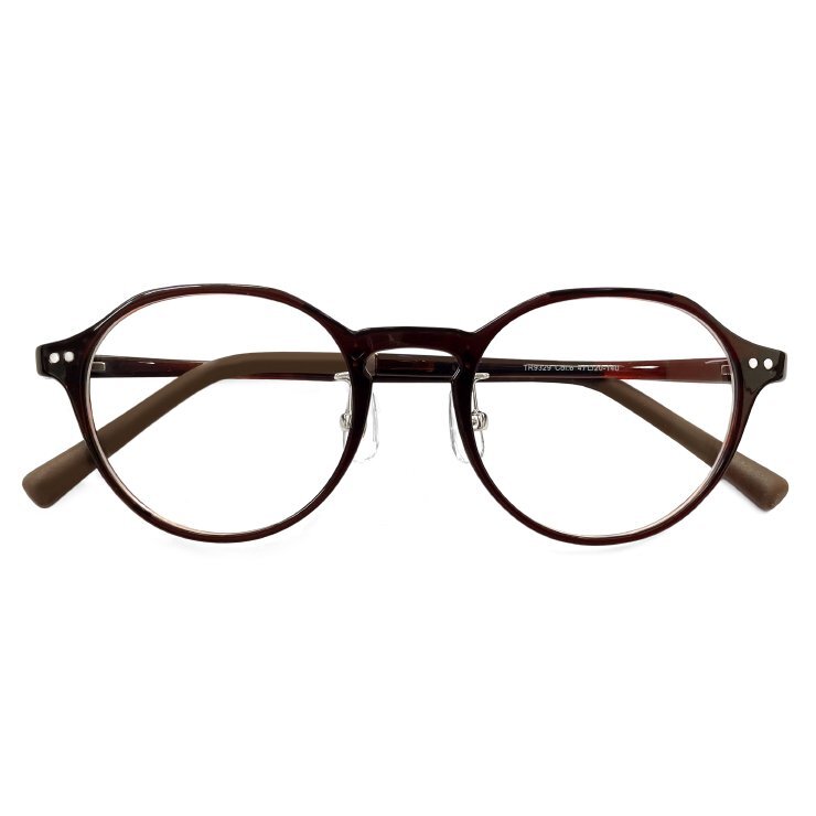 新品 小ぶり メガネ 9329-6 メンズ レディース ユニセックス 眼鏡 おしゃれ クラウンパント型 ブラウン 茶色 フレーム拍卖