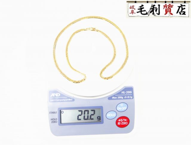 K18 キヘイ 喜平 ネックレス 6面ダブル 20.2g 6メンダブル 18金 イエローゴールド 750 YG 【中古】 ジュエリー拍卖