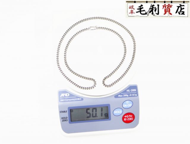 PT850 プラチナ キヘイ 喜平 ネックレス ロング 2面 50.1g 2メン 白金 850 PT 【中古】 ジュエリー拍卖