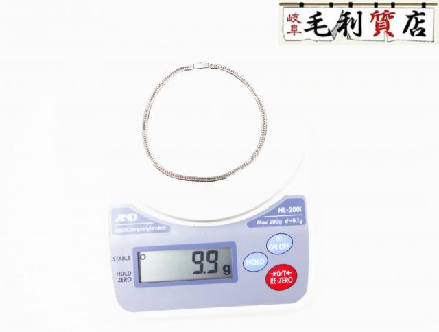 K18 キヘイ 喜平 アンクレット 12面トリプル 9.9g 12メントリプル K18 ホワイトゴールド 750 WG 【中古】 ジュエリー拍卖