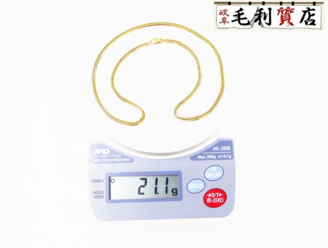 K18 キヘイ 喜平 ネックレス 6面ダブル 21.1g 6メンダブル 18金 イエローゴールド 750 YG 【中古】 ジュエリー拍卖
