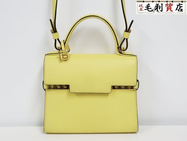 デルヴォー DELVAUX タンペート スモール イエロー カーフレザー ゴールド金具 美品 【中古】 2WAYバッグ バッグ拍卖
