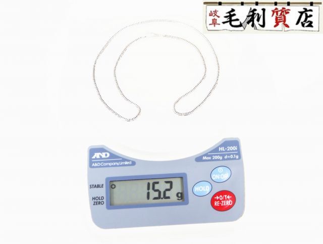 PT850 キヘイ 喜平 ネックレス 6面ダブル 15.2g 6メンダブル 白金 プラチナ 850 【中古】 ジュエリー拍卖