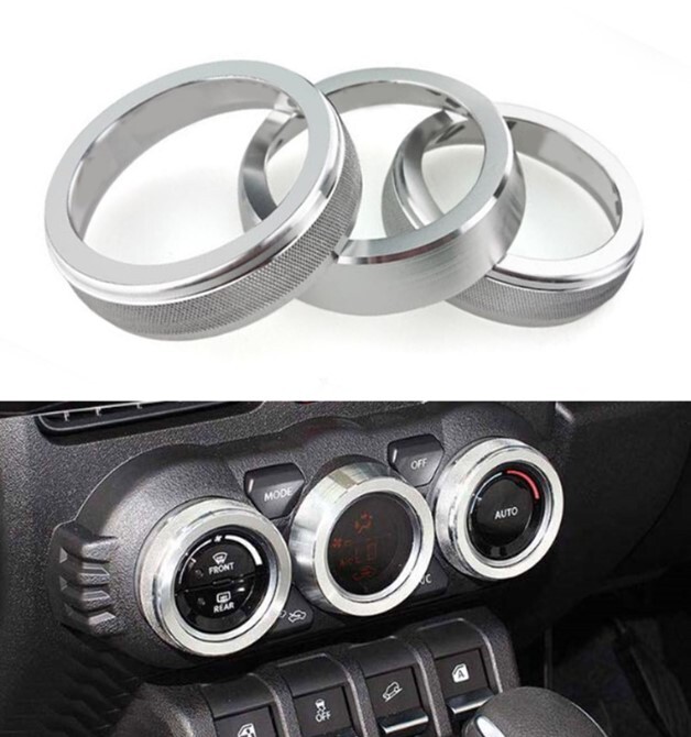 デザイン性UP♪ シルバー エアコン ダイヤル カバー スイフトスポーツ ZC33S ベースグレード拍卖