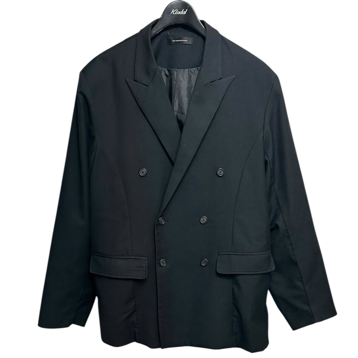 NOT CONVENTIONAL バックギャザーダブルブレストジャケット N24-030-BLK8071000163554拍卖