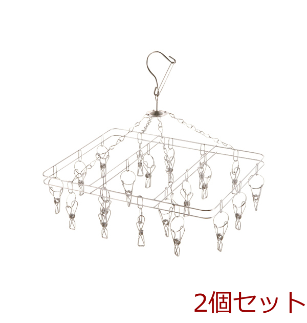 メタリアステンレス製スクエアハンガー20ピンチ 2セット拍卖