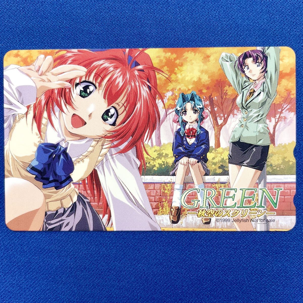 T343【未使用】GREEN 秋空のスクリーン 水野真琴 桜井茜 高橋加奈子 古美明 滝美梨香 Jellyfish 非売品 テレカ テレホンカード 拍卖