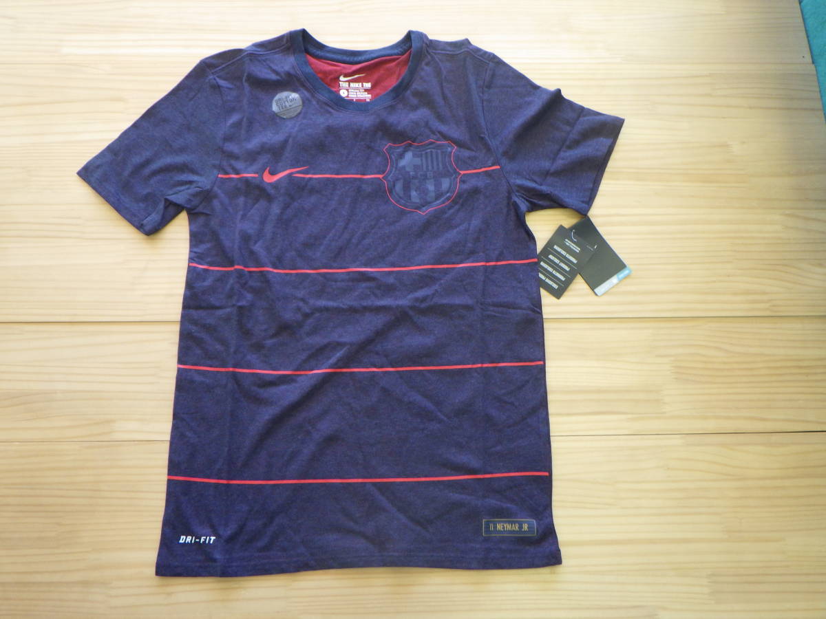 ナイキ FCバルセロナ Tシャツ Lサイズ ネイマール ネイビー拍卖