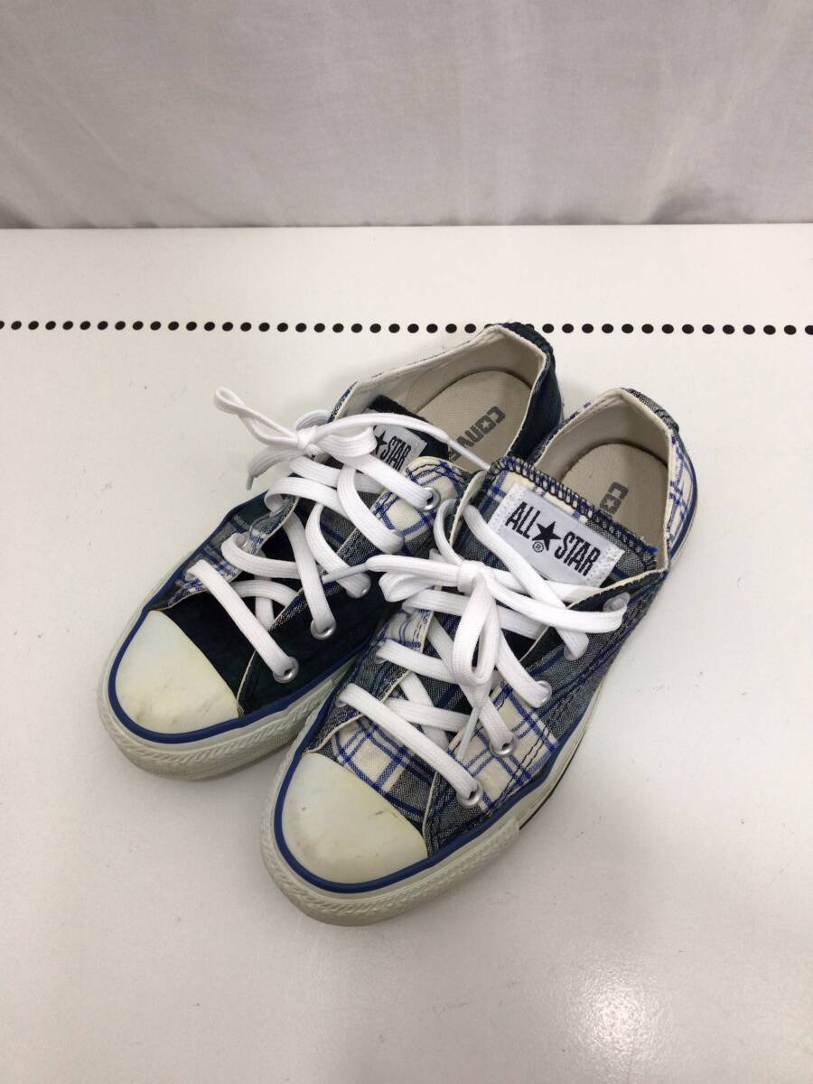 CONVERSE ALL STAR スニーカー グリーン チェック 23cm レディース コンバース オールスター A23拍卖