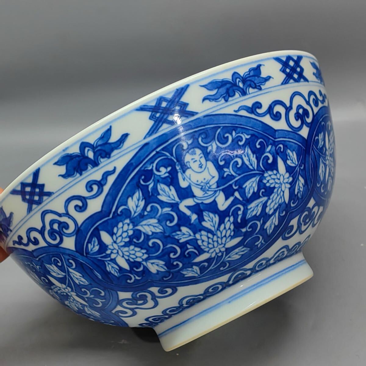 【竹河】中国古美術 明時代 青花 茶碗 時代物 唐物 古玩 骨董 藏出 置物 vt15拍卖