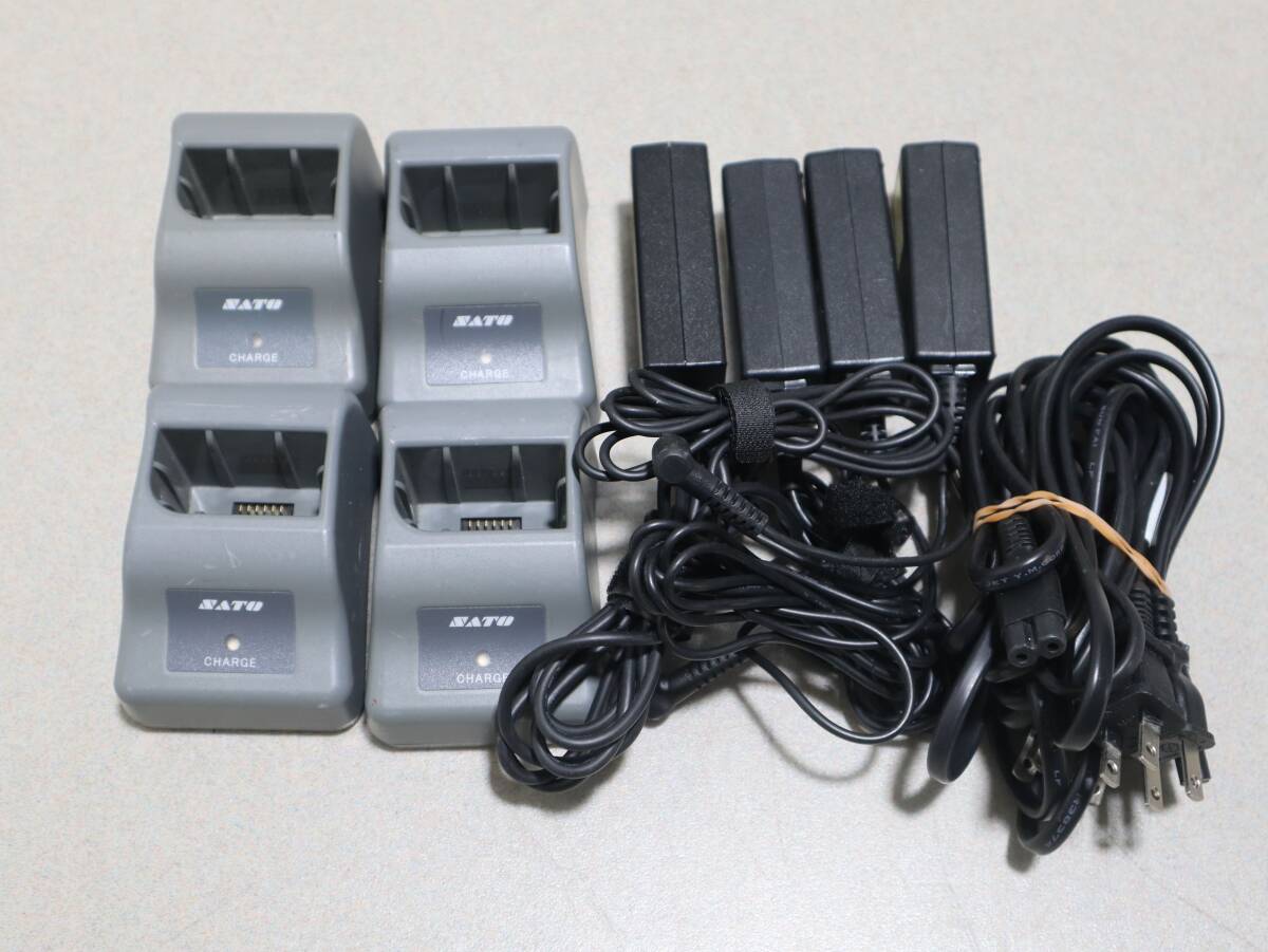 A144 & 【4個セット】 通電確認済 SATO 充電クレードル/チャージャー PT/MB400-CHG ACアダプター・電源コード付 ハンディターミナル用拍卖