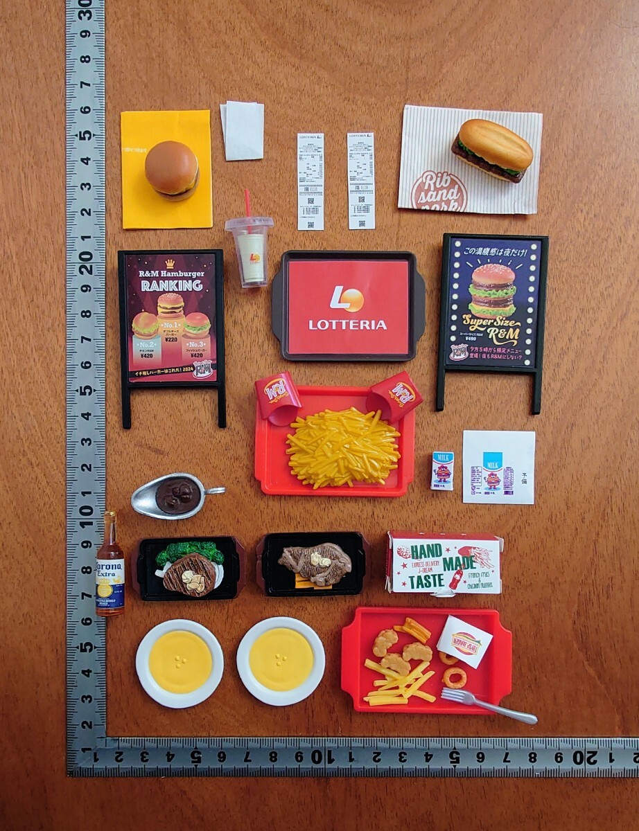 リーメント ミニチュア フード セット Burger Shop R&M ハンバーガー ステーキ コーンスープ ロッテリア ガチャ フィギュア フード拍卖