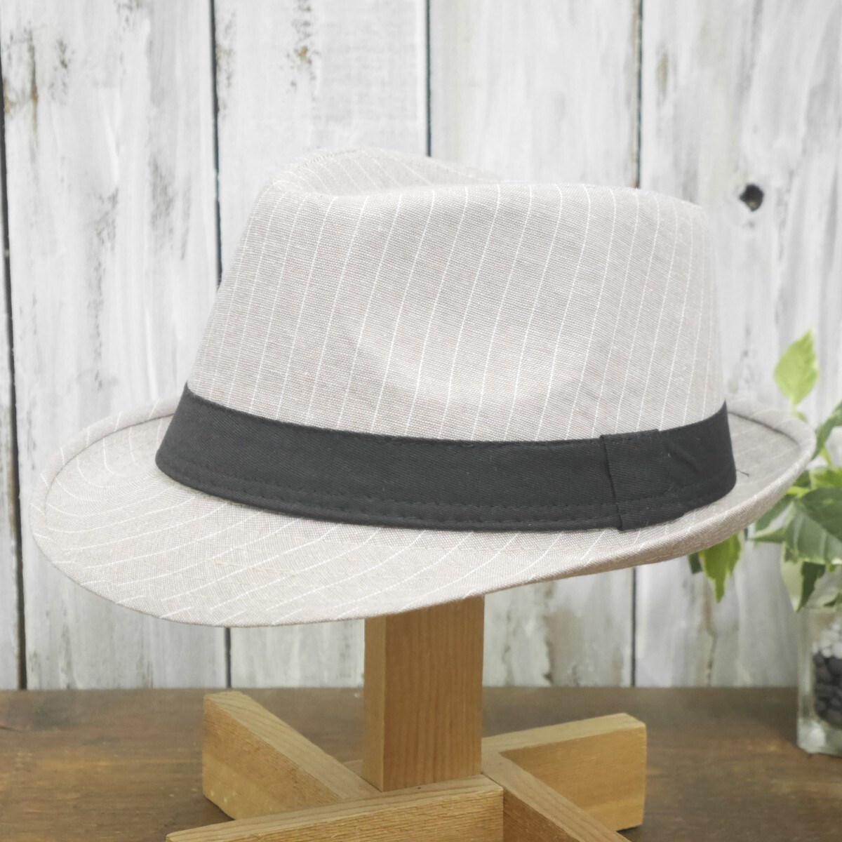 全国一律送料450円 フェドラハット ストライプ シンプル ベージュ オールシーズンOK 男女OK ボルサリーノ パナマ 中折れ拍卖