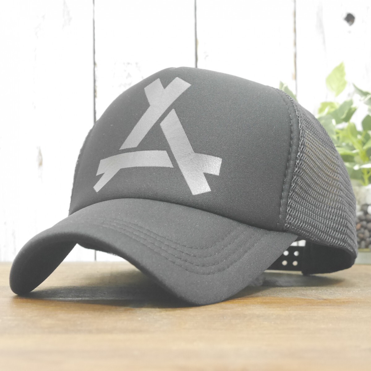 送料450円 メッシュキャップ ロゴ シンプル ブラック UV対策 サイズ調整可能 送料\450 男女OK メンズ レディース拍卖