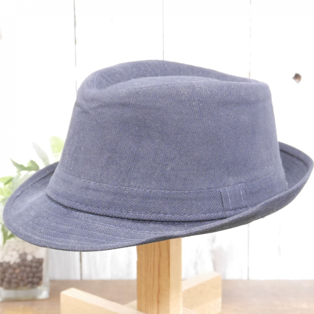 コーデュロイ ネイビー フェドラハット 中折れ ハット 送料\450 男女兼用 ボルサリーノ パナマ拍卖
