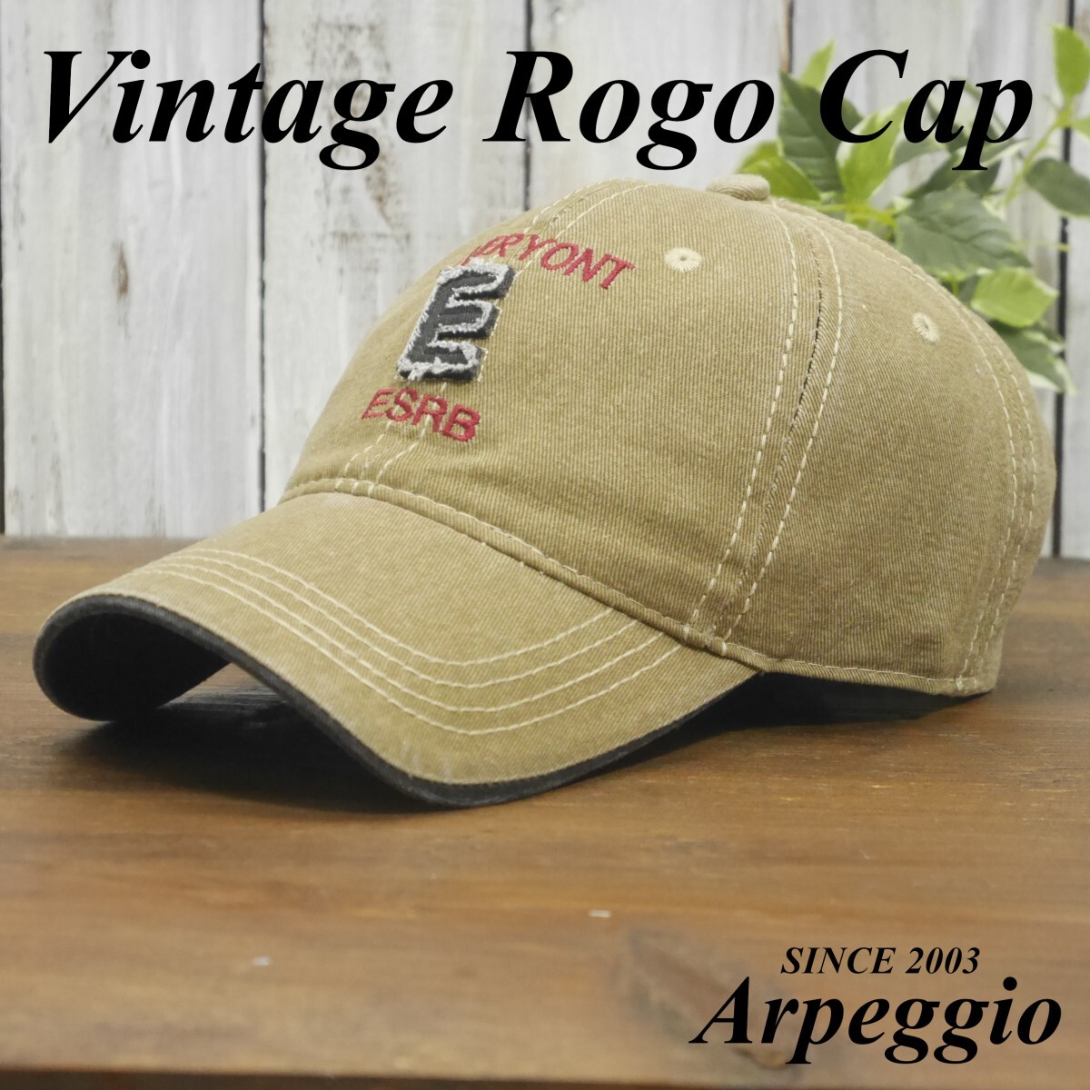 ローキャップ シンプル 色あせ ビンテージ加工 ロゴ EVERYONT ベージュ サイズ調整可 送料\450 男女兼用 メンズ レディース拍卖