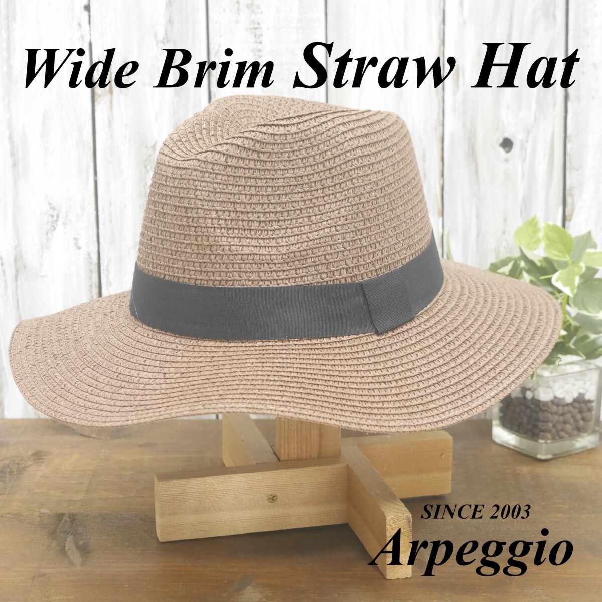 つば広 フェドラハット ストローハット ブラウン サイズ調整可 最安送料\450 メンズ レディース 中折れハット パナマ ボルサリーノ拍卖