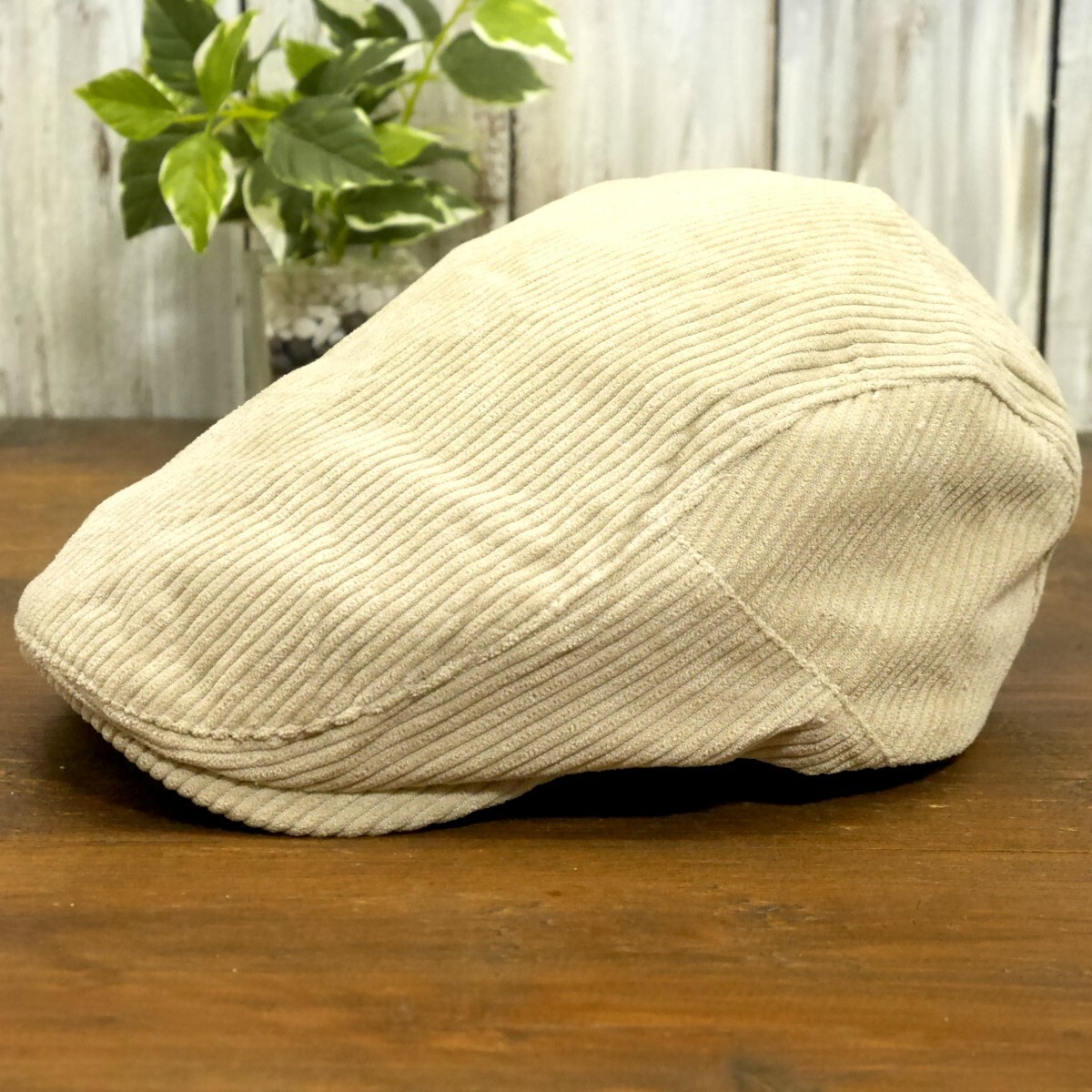 コーデュロイ ハンチング ベージュ アイボリー シンプル サイズ調整可 送料\450 男女兼用拍卖