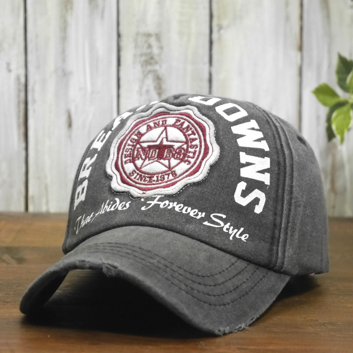 BREAK DOWNS ロゴキャップ ブラック ロゴ 色あせ ビンテージ UV対策 サイズ調整可能 送料\450 男女兼用拍卖