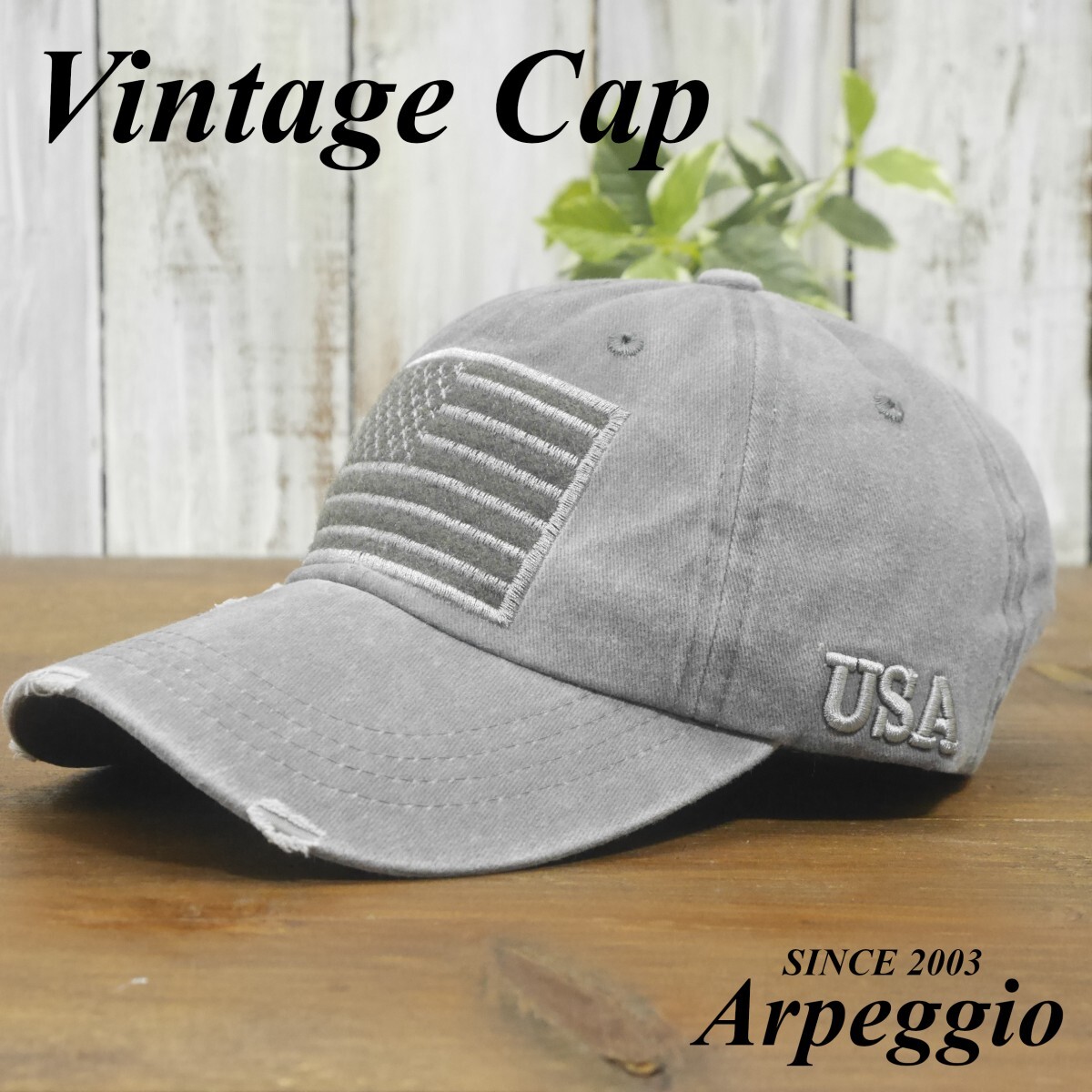 ダメージ加工 色あせ ビンテージ加工 グレー 星条旗 ロゴ USA サイズ調整可 送料\450 男女兼用 メンズ レディース拍卖