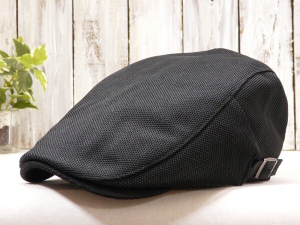 全国一律送料450円 タッカー生地 ハンチング シンプル スポーティー ブラック サイズ調整可能 男女OK メンズ レディース拍卖