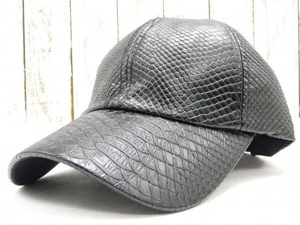 クロコダイル Imitation Leather CAP ブラック送料\450 男女OK拍卖