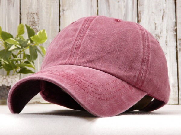 色あせ ダメージ ローキャップ シンプル マッドなレッド サイズ調整可能 送料\450 男女OK メンズ レディース拍卖