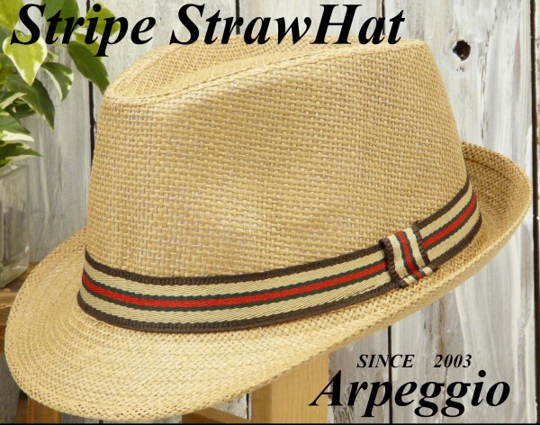全国一律送料450円 フェドラハット ストライプ ベルト ベージュ 男女OK メンズ レディース ハット パナマ ボルサリーノ 中折れ拍卖