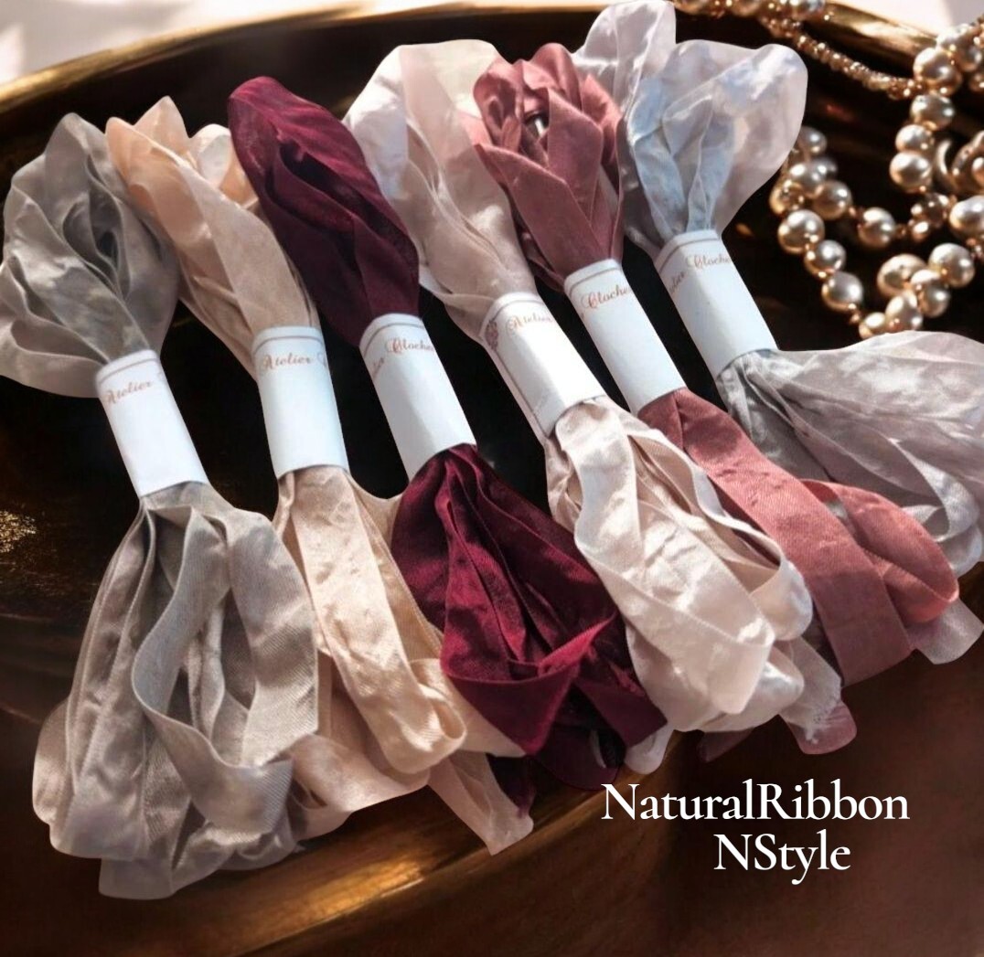 ドライフラワー くしゅくしゅリボン ハンドメイドリボン拍卖