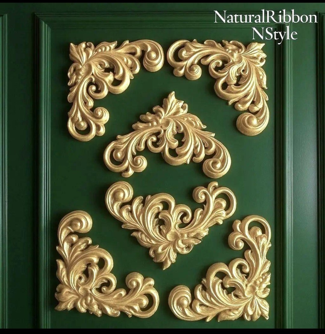 アンティーク飾り DIY 装飾 ロココ調レリーフ 6個 額縁 壁飾り拍卖