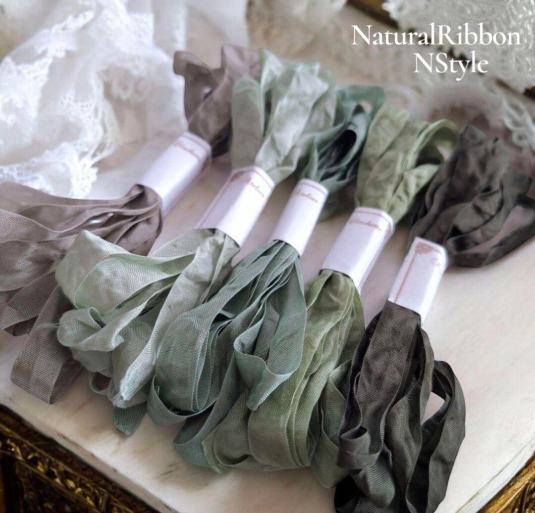 ドライフラワー 手芸 シャビーシック くしゅくしゅリボン アンティーク風 ラッピング拍卖