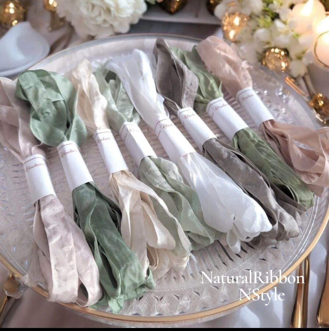 ドライフラワー くしゅくしゅリボン ハンドメイドリボン ナチュラル拍卖