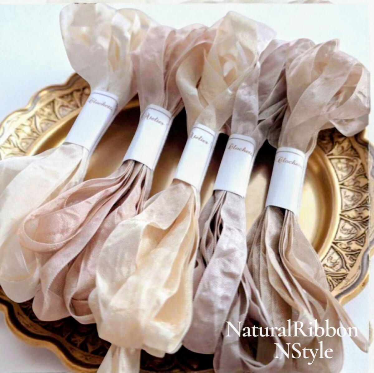 くしゅくしゅリボン ドライフラワー ハンドメイド アンティークリボン拍卖