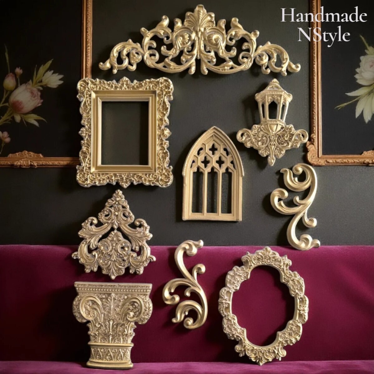 アンティーク飾り DIY 装飾 ロココ調レリーフ 宮殿 ゴールド アンティーク フランス拍卖