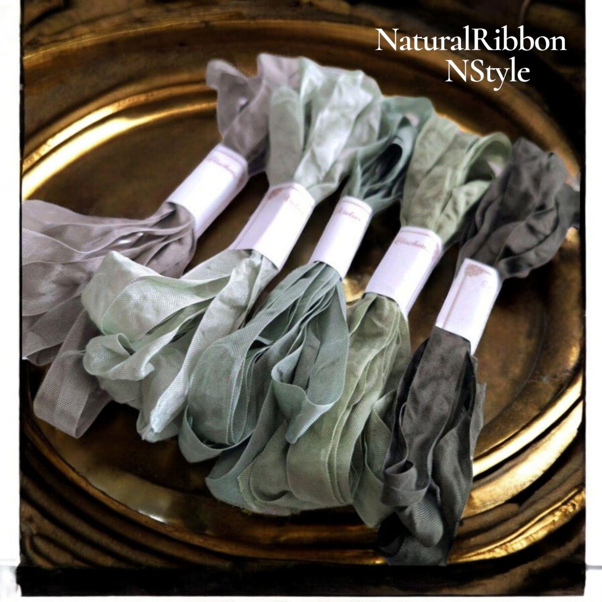 ドライフラワー 手芸 グリーン系 くしゅくしゅリボン クリスマス クリスマス拍卖