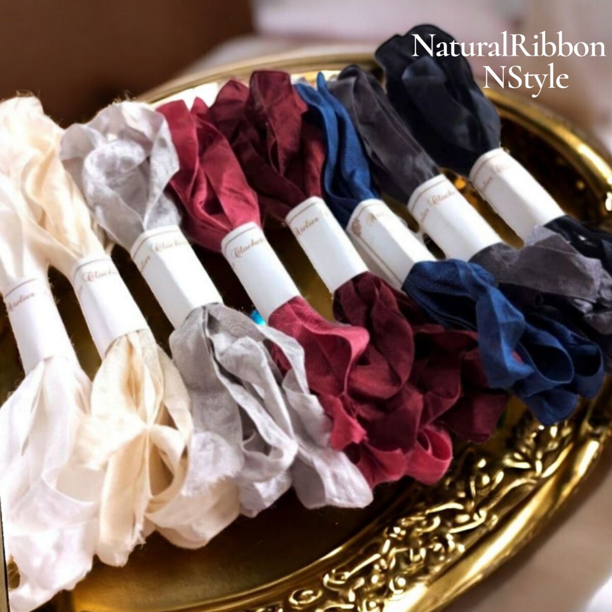 くしゅくしゅリボン ドライフラワー アンティークリボン シャビーシック クリスマス拍卖