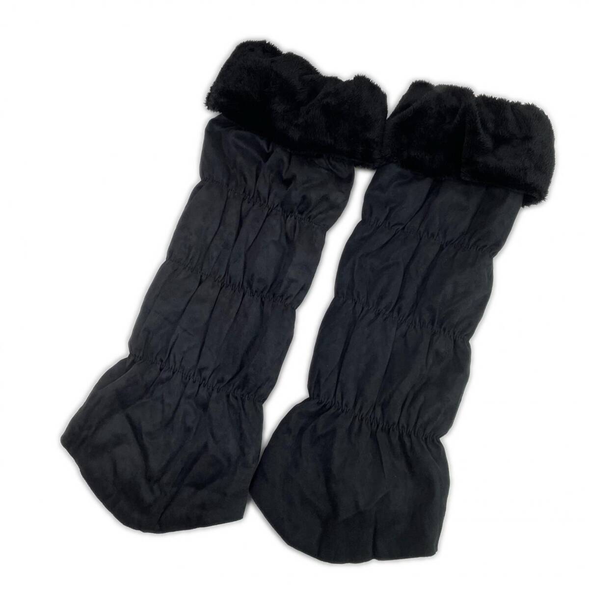 coco 中古 23区ゴルフ 23区GOLF レッグウォーマ 黒 ブラック 履き口リボン バックファスナー レターパックプラス発送可 K014600拍卖