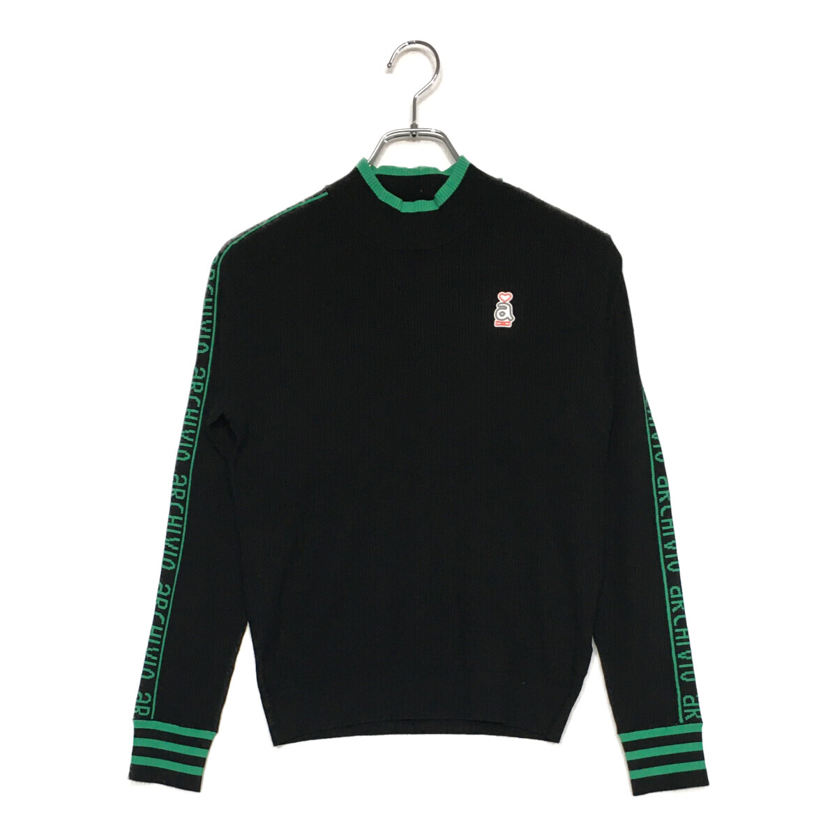 coco 中古 アルチビオ archivio レディース セーター 38(M) 黒 ブラック モックネック リブ ネコポス発送可 K023511拍卖