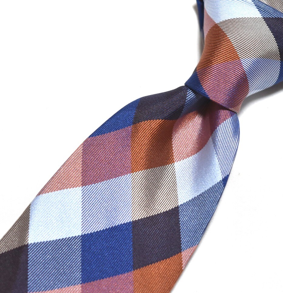 G682☆トミーヒルフィガー ネクタイ チェック柄☆3本以上送料無料拍卖