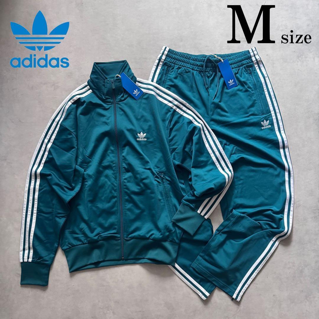 新品 Mサイズ アディダスオリジナルス 上下セット ジャージ 緑 グリーン 3ストライプス 白ライン 刺繍 トレフォイル adidas originals拍卖