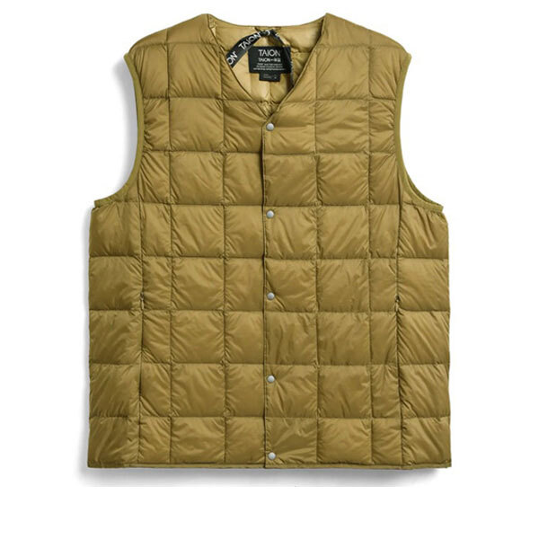 <2XLサイズ><ベージュ>タイオン ベスト メンズ インナーダウン ダウンベスト TAION TAION-001拍卖