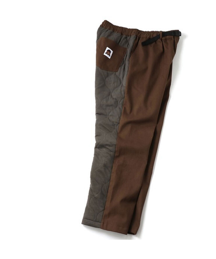 <Lサイズ><ブラウン×オリーブ(34)>gym master ジムマスター ウェーブキルト異素材パンツ G633707 大きいサイズ スウェットパンツ拍卖