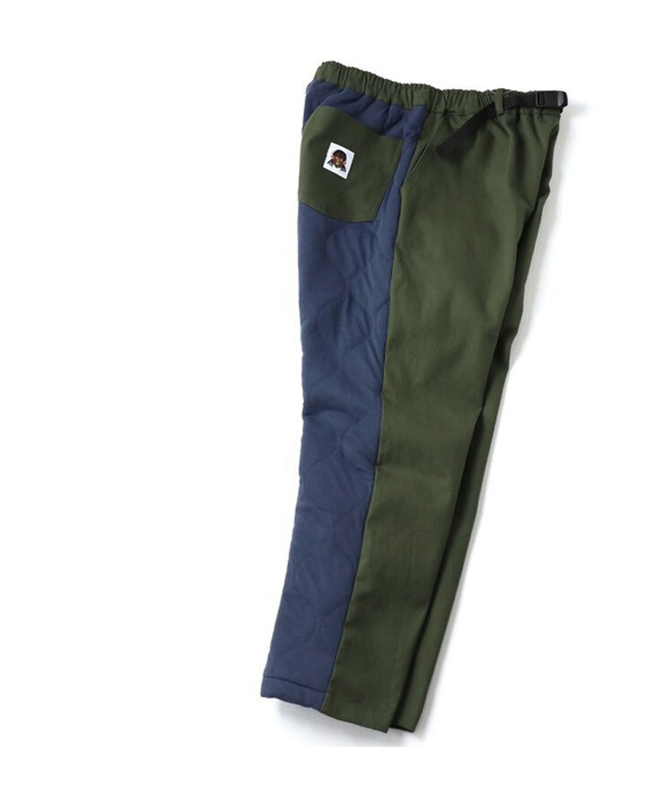 <XLサイズ><オリーブ×ネイビー(46)>gym master ジムマスター ウェーブキルト異素材パンツ G633707拍卖