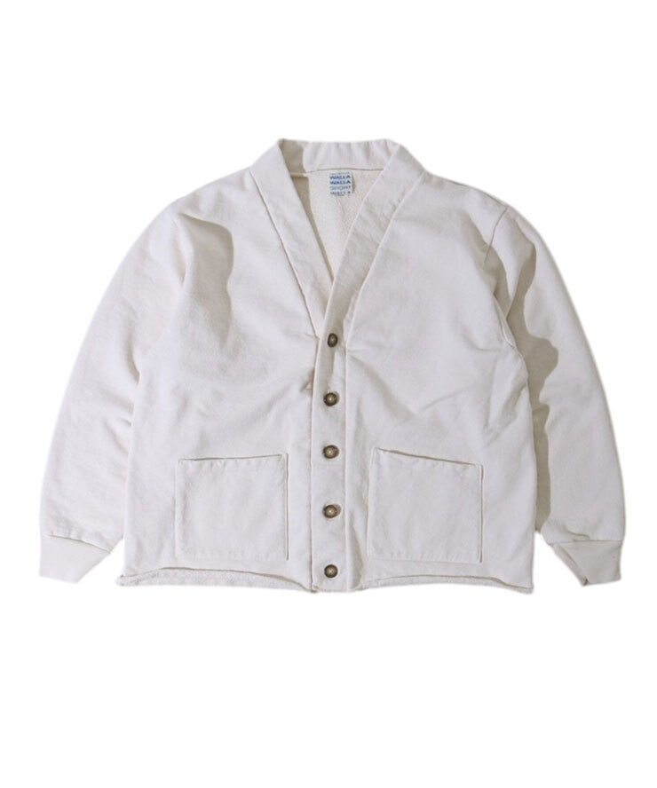 <Lサイズ><アイボリー>WALLA WALLA SPORT ワラワラスポーツ 13オンス カーディガン ライトアウター スウェット拍卖
