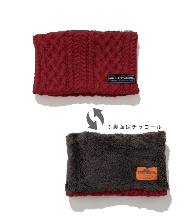 <Lサイズ><レッド(35)>KRIFF MAYER クリフメイヤー モコネックウォーマー J2527103 もこもこ かわいい フリース 防寒拍卖