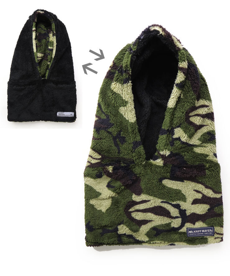 <Lサイズ><カモ(91)>KRIFF MAYER クリフメイヤー ニンジャりん フード ネックウォーマー J2527845 フリース フード ネックウォーマー拍卖