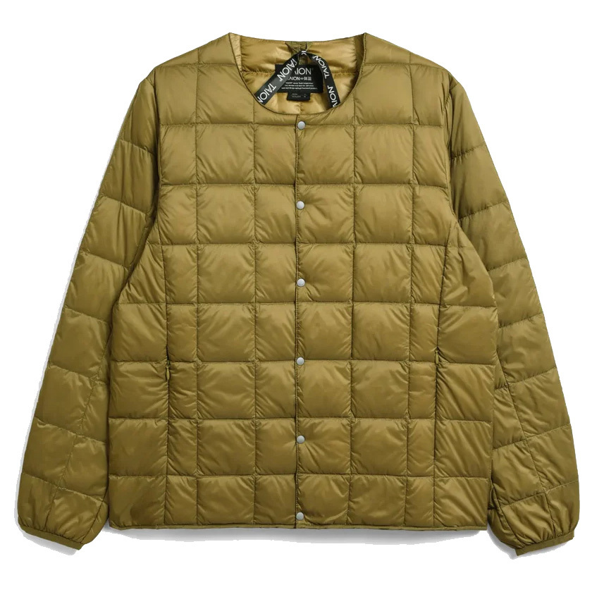 <Lサイズ><ベージュ>taion タイオン ベーシッククルーネック インナーダウンジャケット メンズ TAION-104拍卖