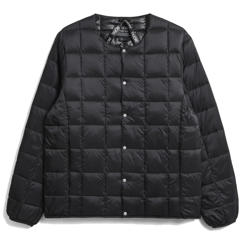 <XLサイズ><ブラック>taion タイオン ベーシッククルーネック インナーダウンジャケット メンズ TAION-104拍卖