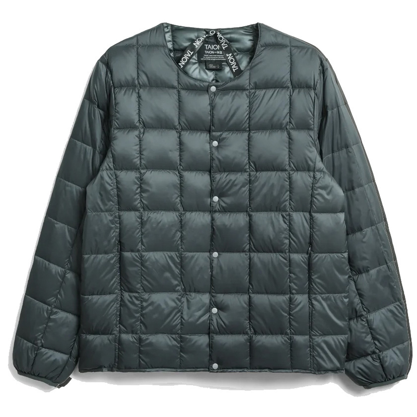 <XLサイズ><チャコール>taion タイオン ベーシッククルーネック インナーダウンジャケット メンズ TAION-104拍卖